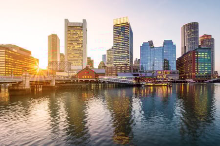 Boston skyline with Federal Reserve