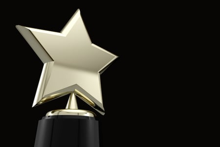 black background gold star