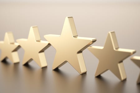 gold stars in a line