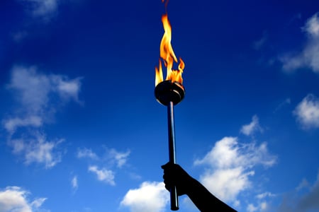torch with blue sky background