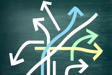 arrows going in different directions